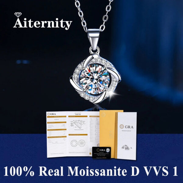 46bbb51e0b5ceeb5 0.5ct-1.0ct VVS1 D Color Moissanite Necklace 925 Soild Sterling Sliver Chain with Certificate Fine Jewelry for Woman Jewelry