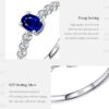 MODIAN 925 Sterling Silver Vintage Exquisite Basic Oval Blue Zirconia Finger Ring for Women Statement Ring Jewelry Gift