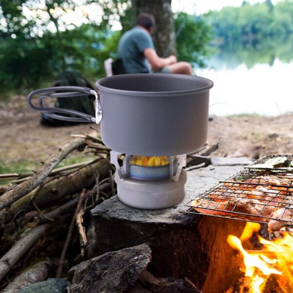 KBNIAN Kreuz Ständer Alkohol Kreuzständer Topfkreuz Tragbar Edelstahl Alcohol Stove Zubehör Ultraleichter Campingkocher Zubehör für Draussen Wandern Camping (9,6 * 2,9 * 0,1 cm)