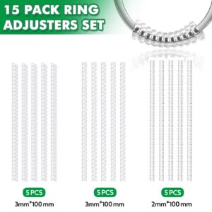 46e2b8ced23b46e4 Anpro 15 Pack Size - with 3 Sizes Clear Sizer Adjuster Loose Rings,Spiral Silicone Tightener Set,Invisible Ring Guards(Please See Below Picture for The Steps)