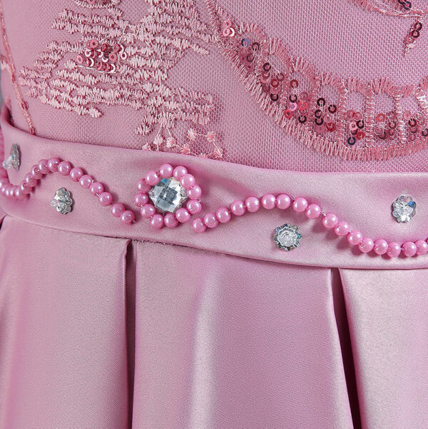 46e5fa338e6b8991 Children’s wear Autumn Girls Princess Satin cloth Embroidered long Sleeve Kids Dresses for Party Wedding Dress