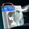 46fc30e019d47220 3 In 1 AIr Conditioner Household Small Cooler LED Night Light Portable Humidifier Air Adjustment Office Home Fan New