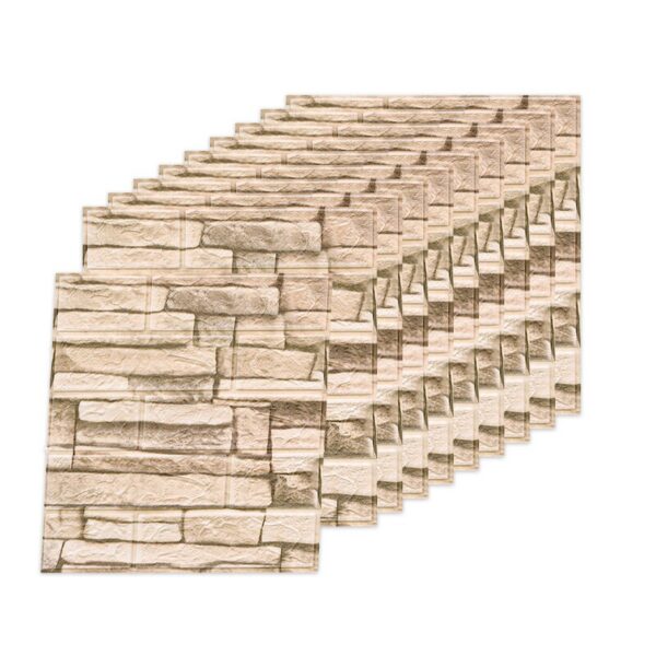 46fe19f9114360da 3D Three-dimensional Wall Self-adhesive Wallpaper Anti-collision Decorative Stickers 10pc