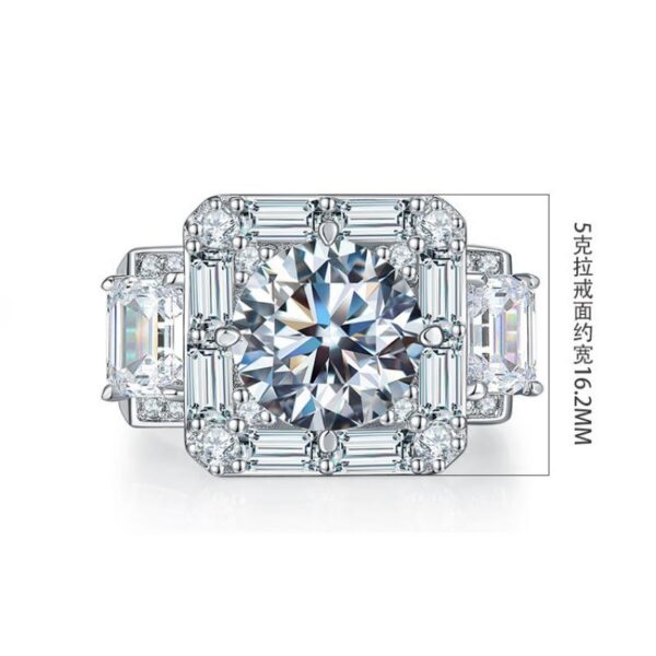 470e2836181fbbe7 HOYON Moissanite T Square White Gold Colored Diamond Style Full of 5 Carat Aggressive Men's Ring Party