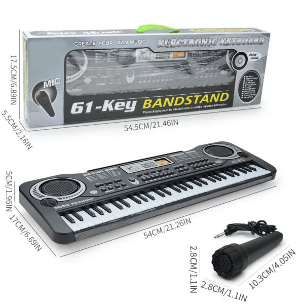 471d34bdac68efb8 Microphone, Kids Keyboard Beginners Electronic Piano with 61 Keys Music Toy Keyboards for Ages 3-12