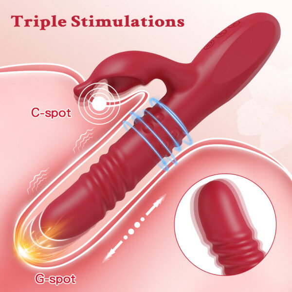 47228e0fb657aafd Rabbit Vibrator for Women Telescc Dildo Powerful G-Spot Vibrating Rotating Beaded Clit Stimulator Female Masturbator Sex Toys
