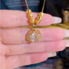 Genuine Gold Diamond Ginkgo Leaf Pendant Necklaces Simple Zircon Neck Chain for Women Fine Jewelry Gifts