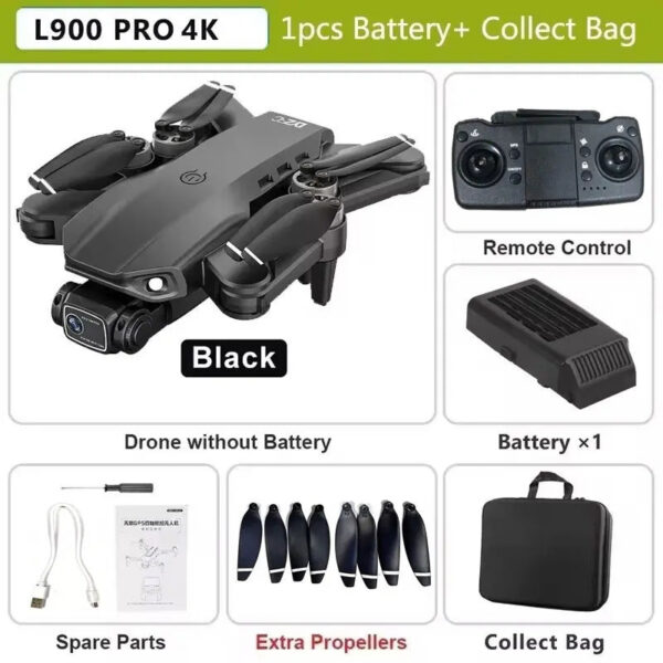 4727aa4fbfdaf09d L900 Pro GPS Drone 4K Professional HD Dual Camera 5G Wifi Photography Brushless Foldable Quadcopter RC Distance 1.2KM Dron Toy