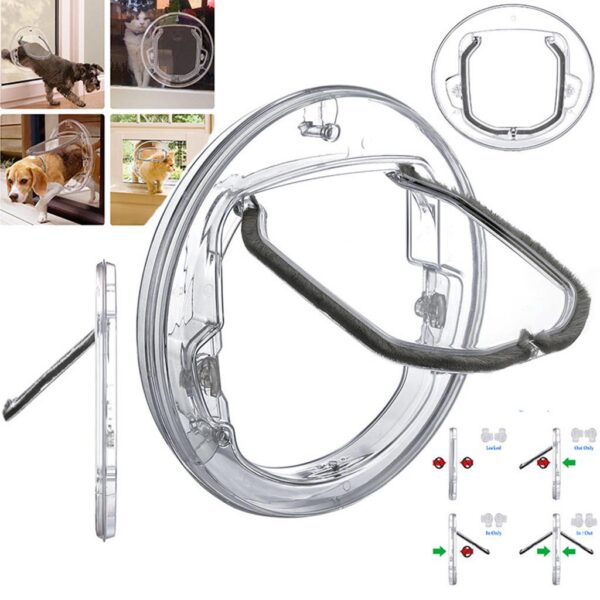 473f84d6f0997297 Dog Cat Flap Security Door for Sliding Glass Doors Window Gate with 4 Ways Lock Kitten Kitty Puppy Doggie Pet Supplies