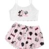 474b69db8541aa3f SweatyRocks Women's Summer Strawberry Print Cami Top and Shorts Sleepwear Pamas Set