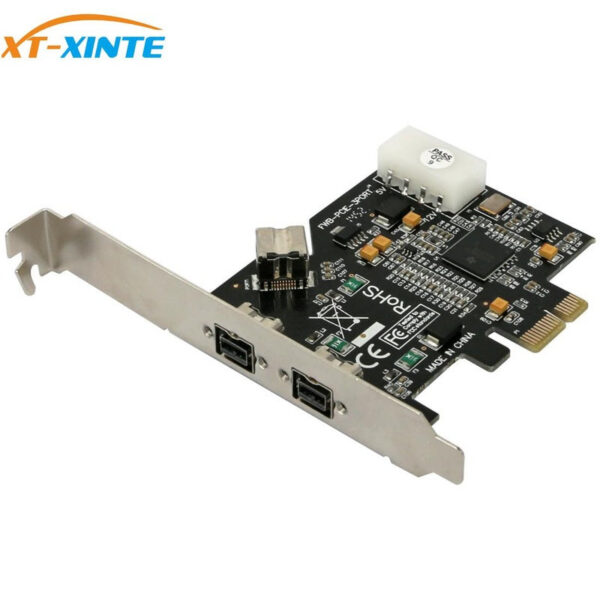 476b04875b60458b PCI Express PCI-E x1 to 3 Ports 1394B Controller Add On Card for FireWire 800 IEEE 1394 B 2+1 Digital Camera Video Capture