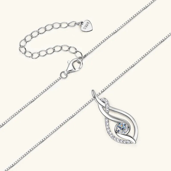 EWYA 2023 Trendy D Color 0.43cttw 4mm Full Moissanite Pendant Necklace for Women Girls S Sier Diamond Neck Chain Necklaces