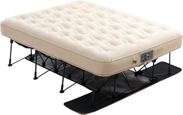 477ad6c04bd8c1af VEVOR Air Mattress with Frame, Inflatable 2 Person Camping Cot with Built-in Pump, Portable Folding Air Beds Supports 600 lbs, Blow Up Bed for Guests Camping Travel Indoor & Outdoor Use