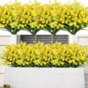47b0a85bd2f29d4f AmyHomie 20 Bundles Artificial Flowers Outdoor UV Resistant Faux Flowers No Fade Fake Plastic Plants Garden Porch Window Box Decorating(Bright Yellow)