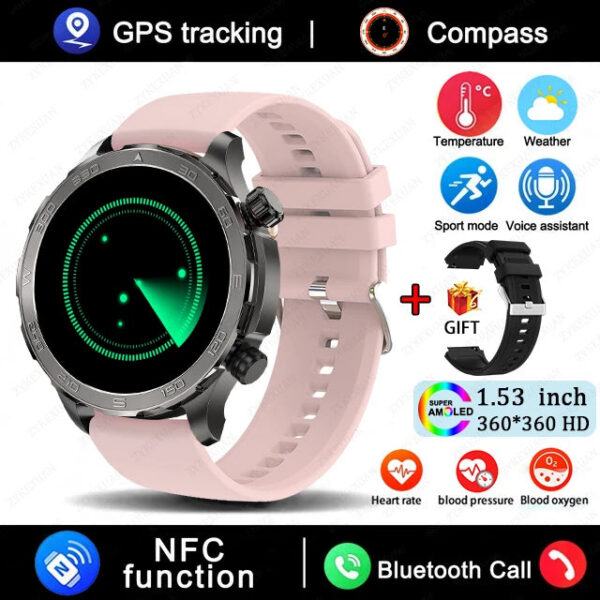 47b55cf3540d121d New GPS Track Smart Watch Men AMOLED HD Screen Outdoor Sports Fitness Heart Rate NFC IP68 Waterproof Bluetooth Call Smart Watch