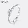Real Sterling Sier Small Moissnaite Ring For Women Simple Sparkling Round 0.3CT Certificated Lab Diamond Finger Rings