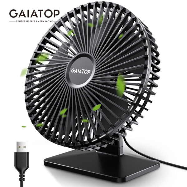 GAIATOP Portable USB 90° Adjustable Coog Fan Mute 4 Speed Adjustment Ultra Quiet Suitable For Home Desk Office