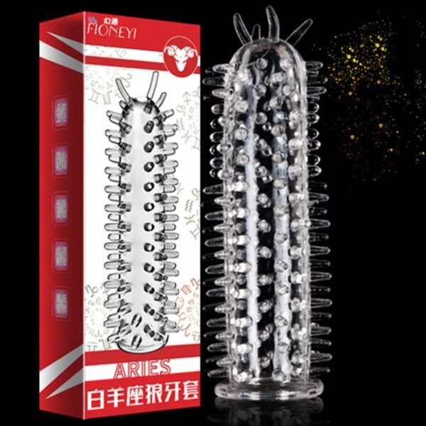47c89e9353b62712 Spike Penis Sleeve Reusable Condoms Sex Toys for Men Delay Ejaculation Penis Sleeve Contraception Cock Ring Extender 남성전용기구
