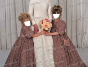 47cef36ef13359b2 Hollow Out Lace Stunning Children’s Gowns Flower Girl Dresses for Wedding Puffy Balloon 3/4 sleeve First Communion Party Gown