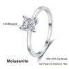 47d5ce33ee060661 NeeTim 0.6 Carat Princess Moissanite Engagement Ring Women Proposal Bridal Rings Sterg Sier Wedding Band with Certificate