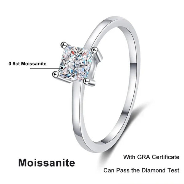 47d5ce33ee060661 NeeTim 0.6 Carat Princess Moissanite Engagement Ring Women Proposal Bridal Rings Sterg Sier Wedding Band with Certificate