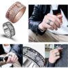 47db885d039649fb Handmade Diamond Ornate Geometric 3D Band Gear Spinner Rings Rotating Mechanical Decompression Anxiety Ring for Women Men