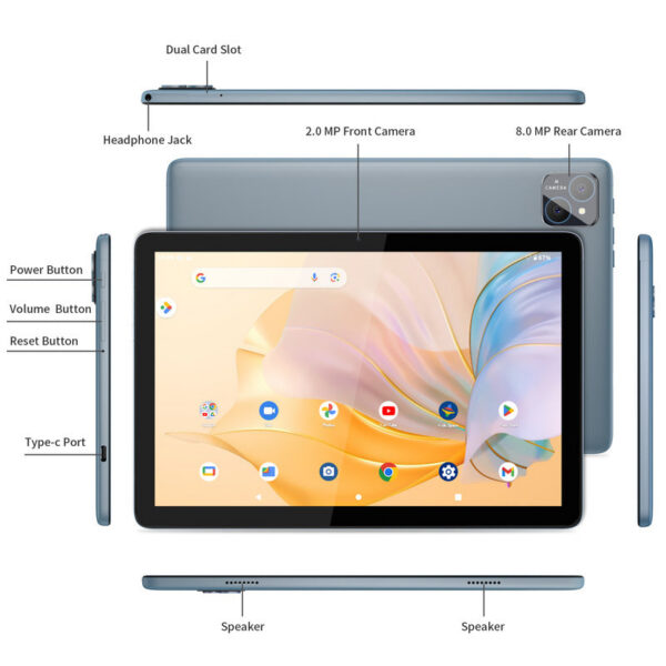 47f2d16ba6a4c6a2 PRITOM TAB11 Android 14 Tablet 10 Inch, 8GB(4+4 Expand) RAM + 128GB ROM, Octa Core, 5G WiFi, with Keyboard, Mouse, Case