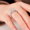 Vintage Princess cut Lab Diamond Ring sterling sier Engagement Wedding band Rings for Women Bridal Fine Party Jewelry