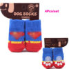 4Pcs/set Autumn Winter Pet Dog Socks Anti-Slip Knitted Small Dogs Shoes Thick Warm Paw Protector Cute Puppy Cat Indoor Wear Boot