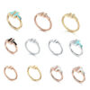 483c82b8270fb7a3 Designer Plated Wire for Women Mens Wedding Open with Month-of-pearl Diamond Ring Titanium Sier Rose Gold