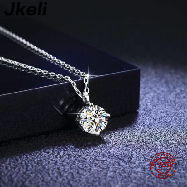 483f3658c0d77a56 Jkeli Sterling Sier Simple Round Shiny CZ Choker AAA Zircon Pendant 14K Necklace For Women Gift Engagement Fine Jewelry