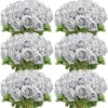 484c6d1099794d1b 50 Pcs Artificial Rose Flower Realistic Silk Roses with Stem Bouquet of Flowers Plastic Flowers Real Looking Fake Roses for Home Wedding Centerpieces Party Decorations (Black)