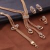 484cbdad4ce3897a 4Pcs Set Rings Necklace Earrings Bracelet High Performance Golden Jewelry For Women