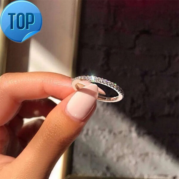 Fashion Original 100% Sterling Sier Band Rings Women Wedding Jewelry Gift Classic Simulated Platinum Diamond CZ RING