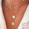 CANNER Real Sterling Necklace For Women Round Brand Geometric Eyes Diamond Clavicle Chain Sier Jewelry Collares