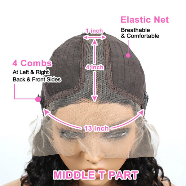 Brazilian Front Human Hair Short Bob Wig Pre Plucked Natural Color 4x4 Part Lace Wigs For Women