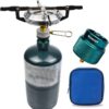 485eecefaf6fd670 Propane Stove Portable Isobutane Camping Stove with Gas Adapter - 10,000 BTU Single Burner Backpacking Camp Stove for Hiking, Emergency, Outdoor(Include Carrying Case)