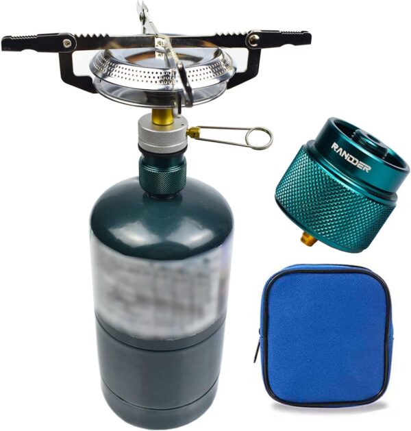 485eecefaf6fd670 Propane Stove Portable Isobutane Camping Stove with Gas Adapter - 10,000 BTU Single Burner Backpacking Camp Stove for Hiking, Emergency, Outdoor(Include Carrying Case)