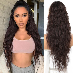 48665f495021de86 Long Curly Drawstring Synthetic Ponytails Women Black Blonde Red Ponytail Clip in Hair Extensions for Daily Cosplay