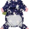 Fairy Unicorn Dog Pajamas, Pet Clothes for Small Dog Girl Boy, Lightweight Velvet Jammies, Cat Outfits, Chihuahua, Pomeranian, Purple, Medium
