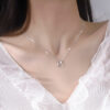 48696219ac3e8ef8 Sterling Sier Star Necklace Woman Sexy Clavicle Chain Flashing Diamond Moon Pendant Gift For Friends High Jewelry