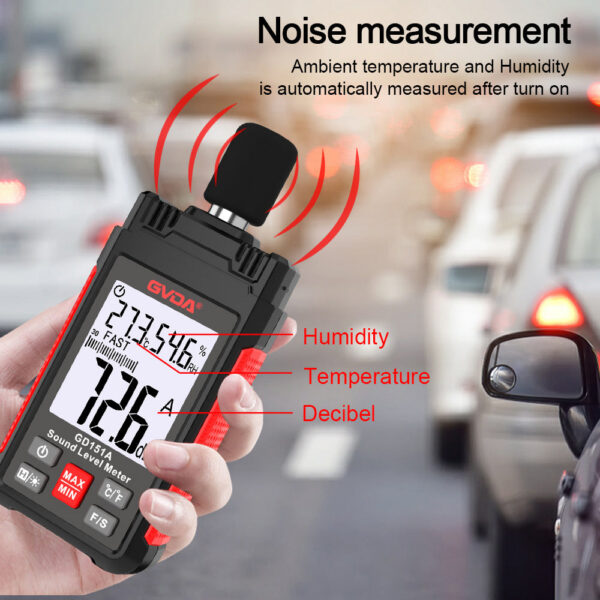 GVDA Digital Audio Level Sonometro Sound Decibelimetro 30-130dB Decibel Portable Noise Meter