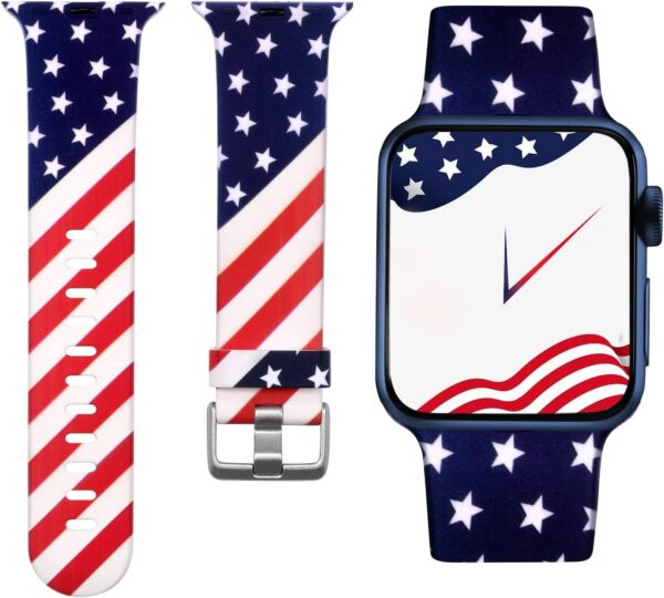 Laffav Compatible with Apple Watch Band 41mm 40mm 38mm iWatch Series 9 & Ultra 2 & SE & Ultra & Series 8/7/6/5/4/3/2/1 for Women Men, Colorful Jellyfish, M/L