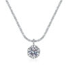 1-2ct Super Sparkling Moissanite Diamond Pendant Necklaces for Women Wedding Party Jewelry S925 Silver Cauliflower Chain Jewelry