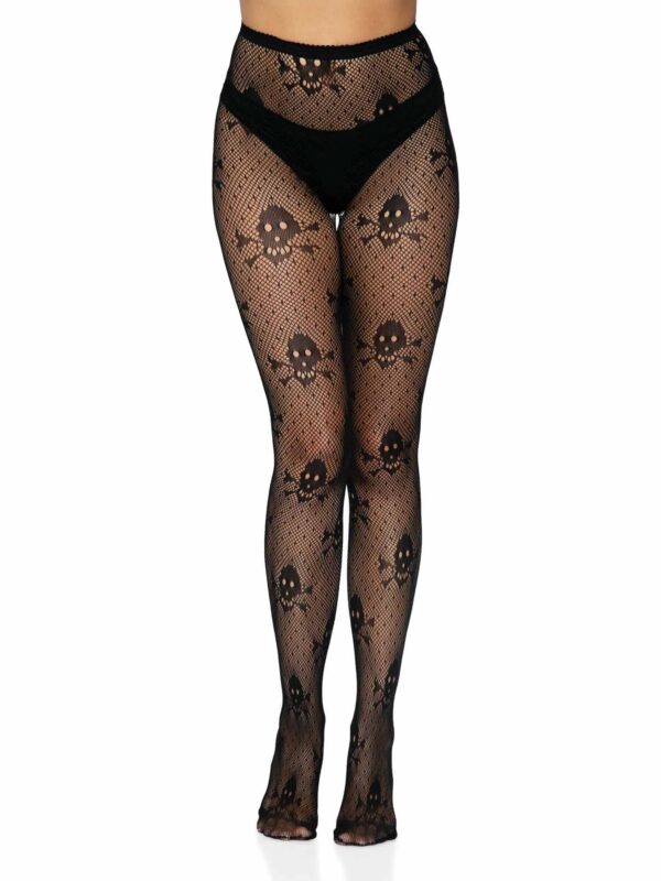 487cb8fe5004f9c0 Leg Avenue womens Skull Fishnet TightsCostume Hosiery