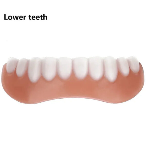 4886a36f7427bf05 New False Silicone Upper & Lower Perfect Laugh Veneers Dentures Paste Fake Braces Comfortable Teeth
