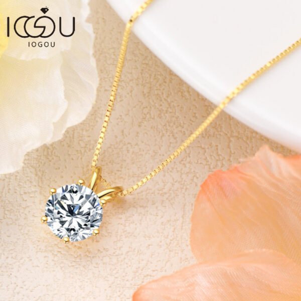 489a9d3fe96fd41e IOGOU 3.0 Carat Moissanite Pendant Necklaces for Women Real Sier 1ct 2ct Diamond Necklace Engagement Jewelry Gifts