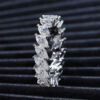 489c609fde8c7b14 Marquise Cut Full Moissanite Diamond Rings with Certificate Sterling Sier Wedding Ring Eternity Band for Women Men KUTPF