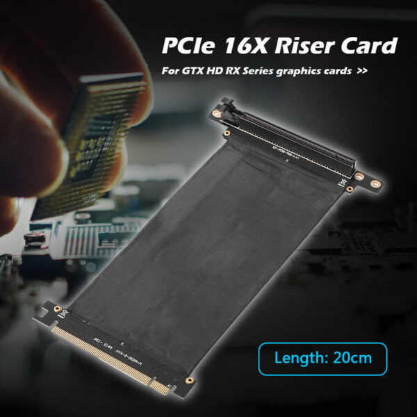 48a3a3bc34c6ba63 PCI-E Graphics PCIe PCI Express 3.0 to 16X Extension Cable 90 Degree Flexible Riser Card Extender