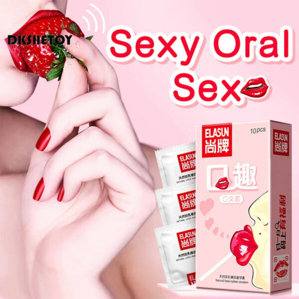 48c2b64e2b8b53d0 Elasun 10/12pcs Oral Sex Condoms Flavored Designed Blowjob Adult Supplies Ultra Thin Condoms Fruit No Oil Sex Toys For Couples